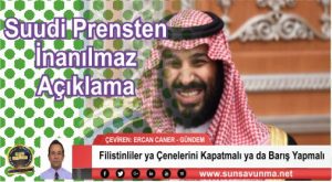 Suudi Prensten İnanılmaz Açıklama Filistinliler ya Çenelerini Kapatmalı ya da Barış Yapmalı