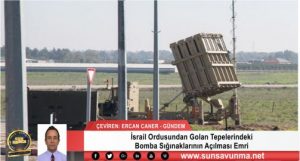 İsrail Ordusundan Golan Tepelerindeki Bomba Sığınaklarının Açılması Emri