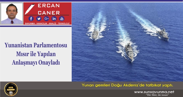 Yunanistan Parlamentosu Mısır ile Yapılan Anlaşmayı Onayladı