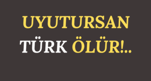 UYUTURSAN TÜRK ÖLÜR
